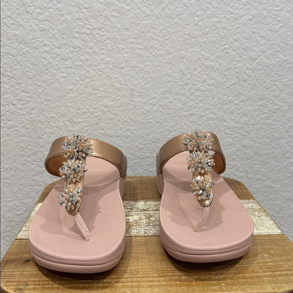 Fitflop Galaxy Toe Thong Rose Gold Sandals Size 10 - Picture 4 of 12